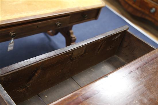 A 17th century and later Dutch oak and fruitwood chest, W.3ft 2in.